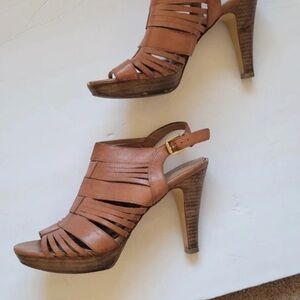 Franco Sarto Tan Strappy Heels